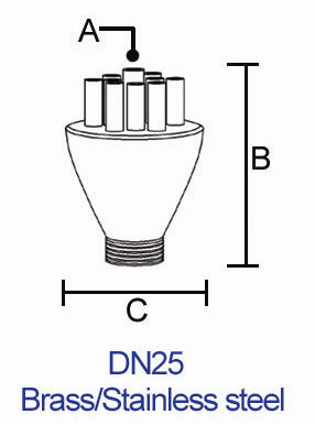 1" Schießen-Brunnen-Strahldüse-Wasser-Brunnen-Spray-Köpfe dN25 Messing-Concertrating