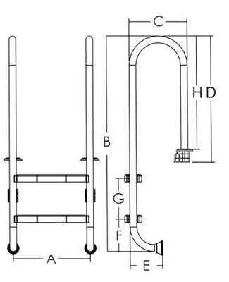 1.2mm Edelstahl-Swimmingpool-Leiter