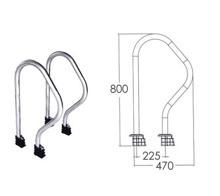 Flansch-Art Swimmingpool-Schritt-Schienen des Edelstahl-1.0mm