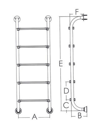 4 Edelstahl-Swimmingpool-Leiter der Schritt-1.0mm