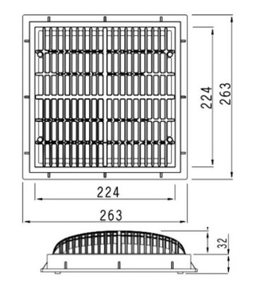POOL-Boden-Abfluss SS304 490x490mm oben genannter Grund
