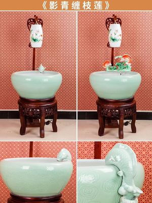 Schattenhafte blaue Glasur-Muster-Basis 460mm koi Fische rollen