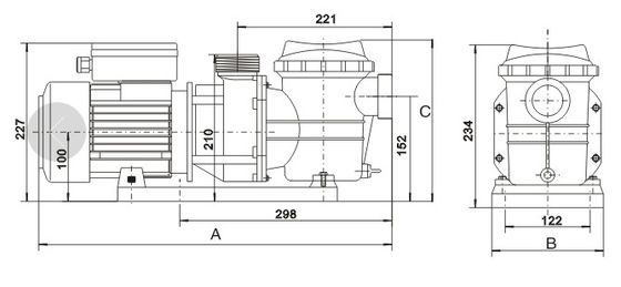 Swimmingpool-Brunnen-Pumpen 1,5 Zoll-220v 0.75HP