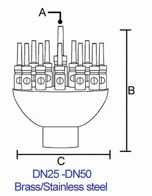 2" Messing-Zusätze Chromes Jet Spray Nozzles Pool Fountain