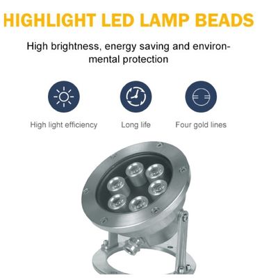 2700K 6 Watt Unterwasser-LED beleuchtet einen 120 Grad-Öffnungswinkel