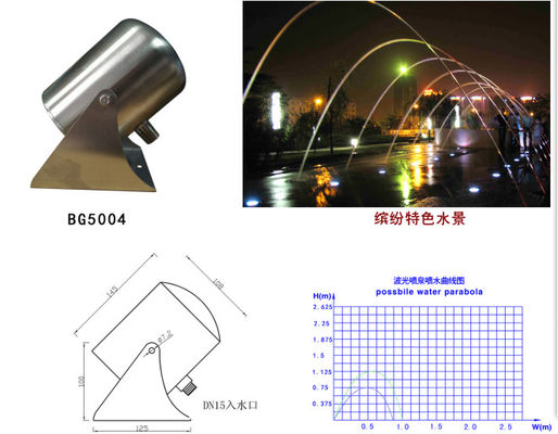 Blätterige Edelstahl-Lichter Jet Fountain Withs 3w RGB des Wasser-2000L/H