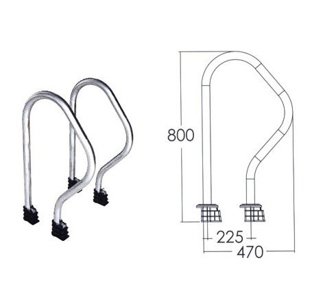 Flansch-Art Swimmingpool-Schritt-Schienen des Edelstahl-1.0mm